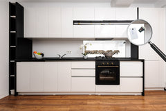 Glass splashback with metal backing in wide format - Kitchen tempered glass panel: Herd of African elephants