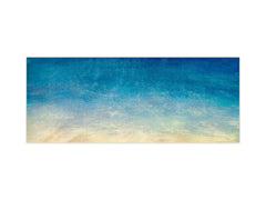 Wide-format tempered glass kitchen wall panel with metal backing - and without: Blue yellow gradient sky