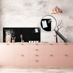 Wide-format tempered glass kitchen wall panel with metal backing - and without: Wild Cat face