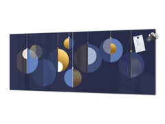 Toughened printed glass backsplash - Wideformat steel coated wall glass splashback: Abstract baubles