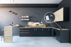 Toughened printed glass backsplash - Wideformat steel coated wall glass splashback: Blurred drift cars