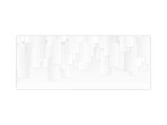 Toughened printed glass backsplash - Wideformat steel coated wall glass splashback: Abstract white and gray square