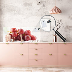 Wide format Wall panel with magnetic and non-magnetic metal sheet backing: Rose grapes with water-drops