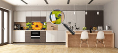 Wide format Wall panel with magnetic and non-magnetic metal sheet backing: Gerbera bouquet - Van Gogh style