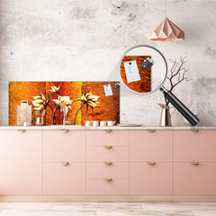 Wide format Wall panel with magnetic and non-magnetic metal sheet backing: Flower power