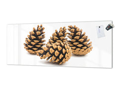 Wide format Wall panel with magnetic and non-magnetic metal sheet backing: Cones on a white