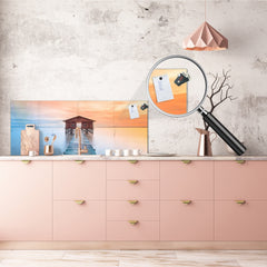 Wide format Wall panel with magnetic and non-magnetic metal sheet backing: House on the water - Nagalang, Labuan