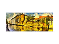 Tempered Glass magnetic and non magnetic splashback in wide-format: Brugia - oil painting