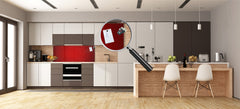 Tempered Glass magnetic and non magnetic splashback in wide-format: Red carpet background