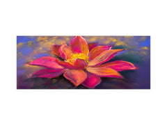 Tempered Glass magnetic and non magnetic splashback in wide-format: Modern painting of beautiful Lily