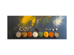 Tempered Glass magnetic and non magnetic splashback in wide-format: Indian spices and herbs