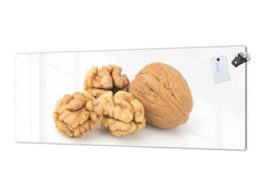 Contemporary glass kitchen panel - Wide format wall backsplash: Walnut brains