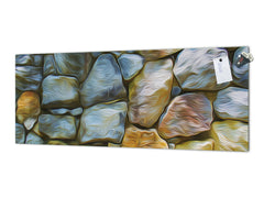 Contemporary glass kitchen panel - Wide format wall backsplash: Stone wall vectors 2