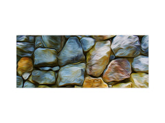 Contemporary glass kitchen panel - Wide format wall backsplash: Stone wall vectors 2