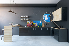 Contemporary glass kitchen panel - Wide format wall backsplash: Water lanscape