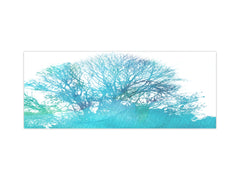 Contemporary glass kitchen panel - Wide format wall backsplash: Watercolor Tree silhouette