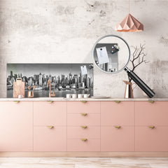 Tempered Glass magnetic and non magnetic splashback in wide-format: New York landscape