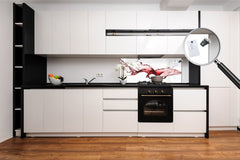 Tempered Glass magnetic and non magnetic splashback in wide-format: Red wine closeup