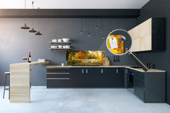 Tempered Glass magnetic and non magnetic splashback in wide-format: The bridge on lake - Oil painting digital art