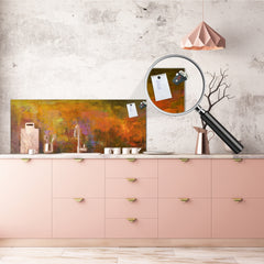 Tempered Glass magnetic and non magnetic splashback in wide-format: Abstract grundge painting 2
