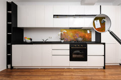 Tempered Glass magnetic and non magnetic splashback in wide-format: Abstract grundge painting 2