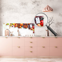 Tempered Glass magnetic and non magnetic splashback in wide-format: Fresh fruits for the wall