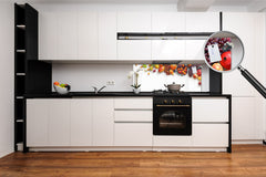 Tempered Glass magnetic and non magnetic splashback in wide-format: Fresh fruits for the wall