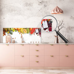 Tempered Glass magnetic and non magnetic splashback in wide-format: Fresh fruits for the wall 2