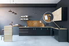 Tempered Glass magnetic and non magnetic splashback in wide-format: Ceramic Motif Background