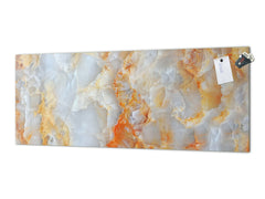 Glass kitchen panel with and w/o stainless steel back-coating: The structure precious stone