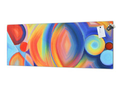 Glass kitchen panel with and w/o stainless steel back-coating: Arrangement of abstract forms