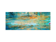 Glass backsplash w/ and w/o metal sheet backing with magnetic properties: Oil painting on canvas