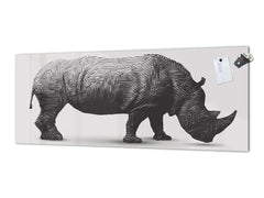 Large format horizontal backsplash - magnetic and non magnetic tempered glass: Digital rhino