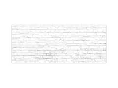 Large format horizontal backsplash - magnetic and non magnetic tempered glass: White bricks