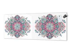 Horizontale Küchenrückwand im Großformat – magnetisches und nicht magnetisches Hartglas: Indische Paisley-Mandalas