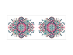 Horizontale Küchenrückwand im Großformat – magnetisches und nicht magnetisches Hartglas: Indische Paisley-Mandalas