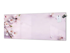 Large format horizontal backsplash - magnetic and non magnetic tempered glass: Fresh rose flowers