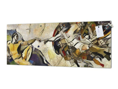 Large format horizontal backsplash - magnetic and non magnetic tempered glass: Creation of Adam fresco by Michelangelo