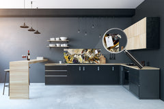 Large format horizontal backsplash - magnetic and non magnetic tempered glass: Creation of Adam fresco by Michelangelo