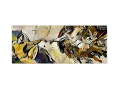 Large format horizontal backsplash - magnetic and non magnetic tempered glass: Creation of Adam fresco by Michelangelo