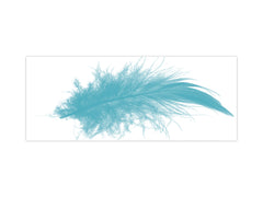 Large format horizontal backsplash - magnetic and non magnetic tempered glass: Turquoise feather