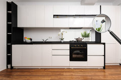 Glass splashback with metal backing in wide format - Kitchen tempered glass panel: Flower with vase