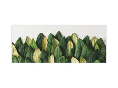Stunning glass wall art - Wide format backsplash with w/ & w/o stainless steel back: Treeline from leaves