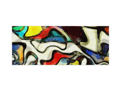 Stunning glass wall art - Wide format backsplash with w/ & w/o stainless steel back: Mondrian style painting