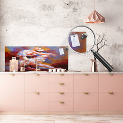 Stunning glass wall art - Wide format backsplash with w/ & w/o stainless steel back: Oil Painting - Ballet