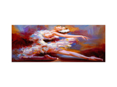 Stunning glass wall art - Wide format backsplash with w/ & w/o stainless steel back: Oil Painting - Ballet