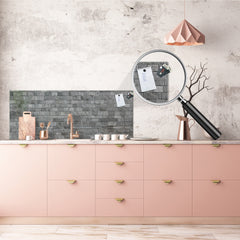 Stunning glass wall art - Wide format backsplash with w/ & w/o stainless steel back: Stone wall vectors 3