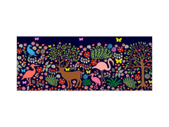 Stunning glass wall art - Wide format backsplash with w/ & w/o stainless steel back: Fantasy animals in forest