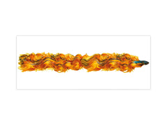 Stunning glass wall art - Wide format backsplash with w/ & w/o stainless steel back: Half-Moon fighting fish in orange