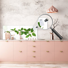 Panel de pared de gran formato con respaldo de chapa metálica magnética y no magnética: Rama de árbol verde